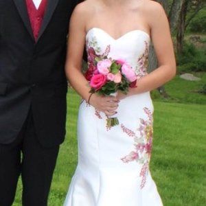 Jovani Flower Applique Prom Dress